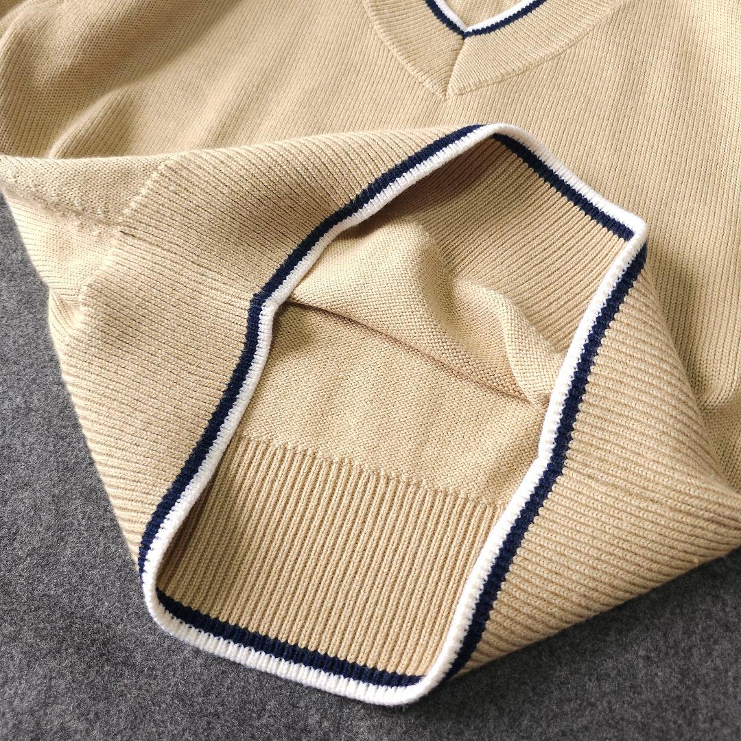 【RLXGOLF】現行QR付き 長袖Vネック チルデンニットセーターS ベージュ