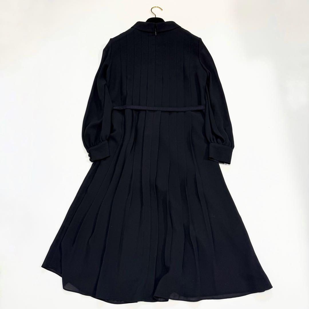 【極美品✨】アナイ シアードビービジューカラーワンピース38ネイビー 2024