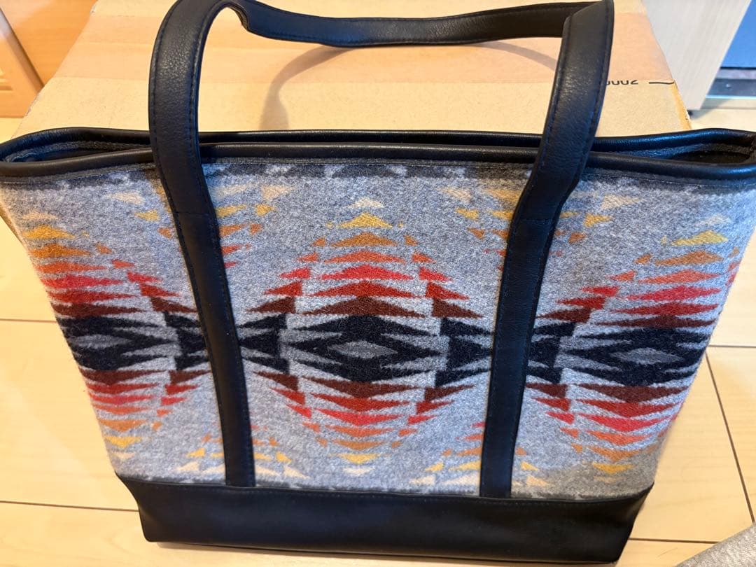 PENDLETON ペンドルトン トートバッグ ウール×レザー ネイティブ柄