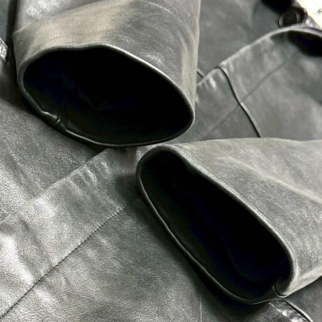 A.P.C 馬革 レザーコート 比翼 ロング フランス製 ヴィンテージ 黒 S