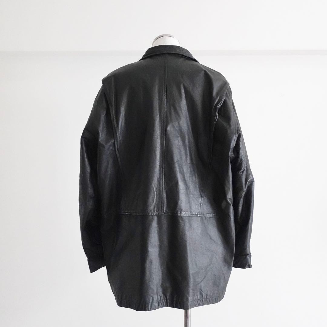 ジャケット・アウター 1980s VALENTINO Black Leather Car Coat