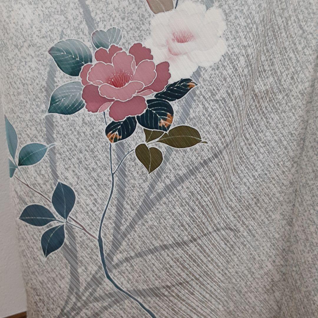 リメイク着物ロングワンピースボレロ付き正絹Ｌ友禅染ぼかし