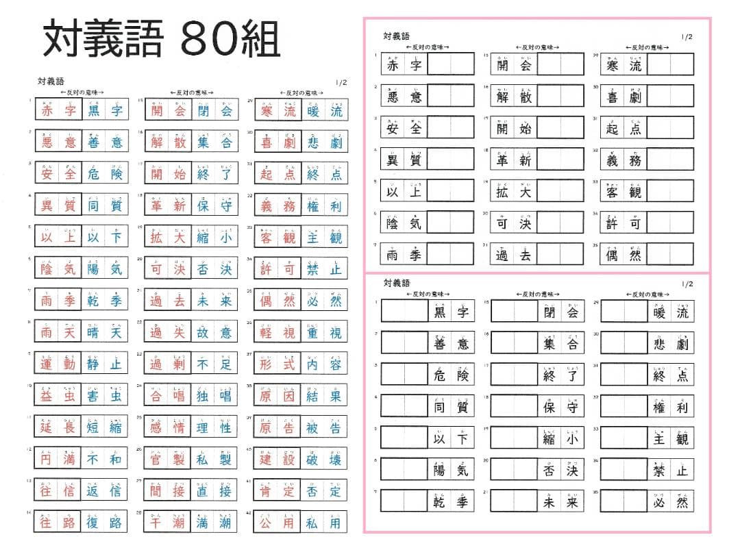 NEW☆カット済【中学受験】国語 知識編 暗記カード/練習帳・演習問題 7点 h