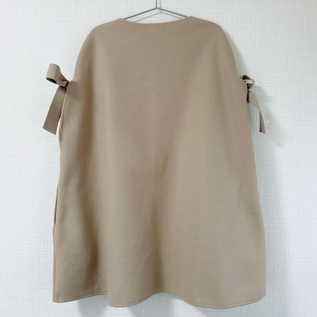 Myu リボン付き ケープコート ロングジレ ベージュ F