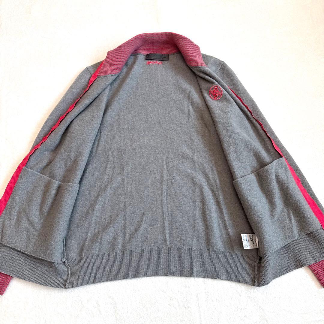 G/FORE カシミヤ混 ジップニット 40 グレー×ピンク