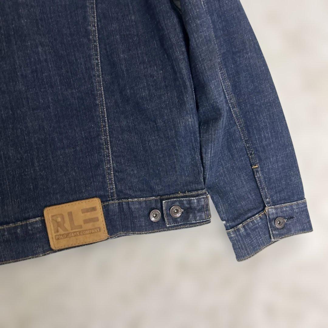【極美品】ポロジーンズ 三角タグ デニムジャケット 濃紺　Lサイズ