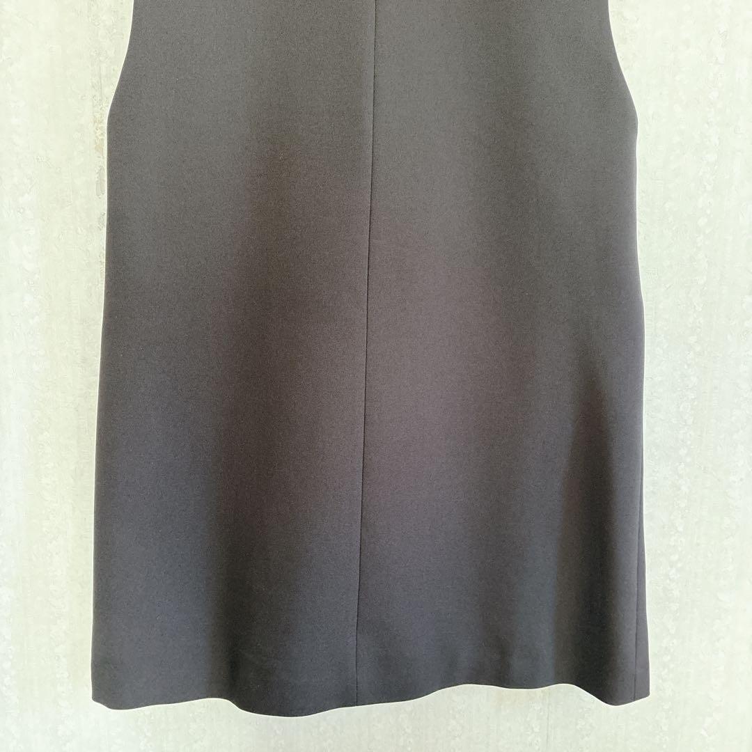 ♦︎美品♦︎CELFORD リネンライクパールネックロングジレ ブラック