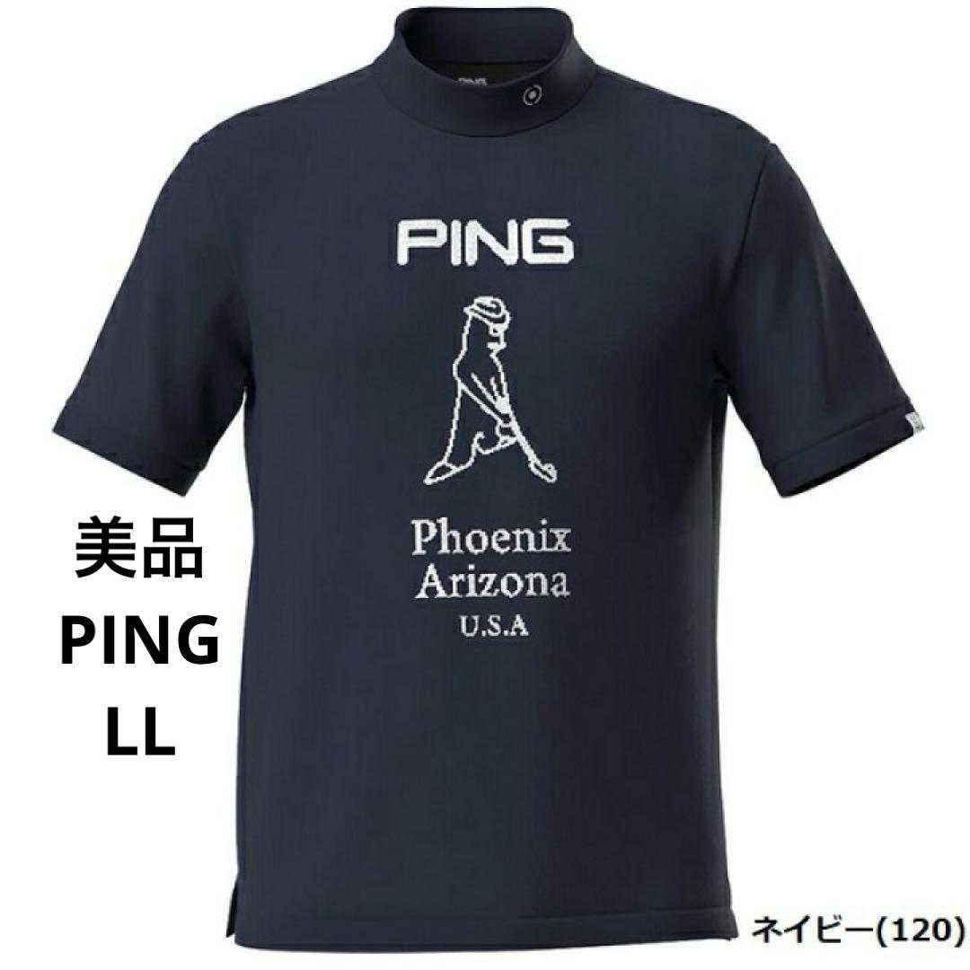 J 美品　大きいサイズ　ピン PING Mr.ジャカード ハイネック　ニット