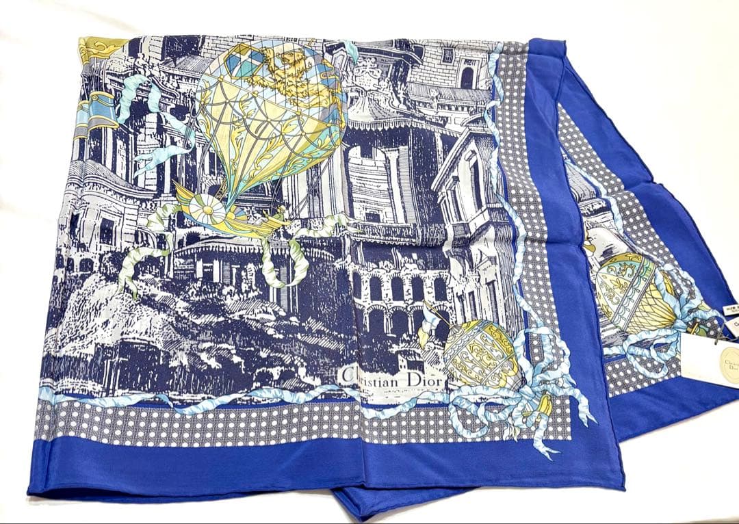 新品タグ付☆ディオール　ストール 気球柄大判スカーフ　トロッター ロゴ　美品