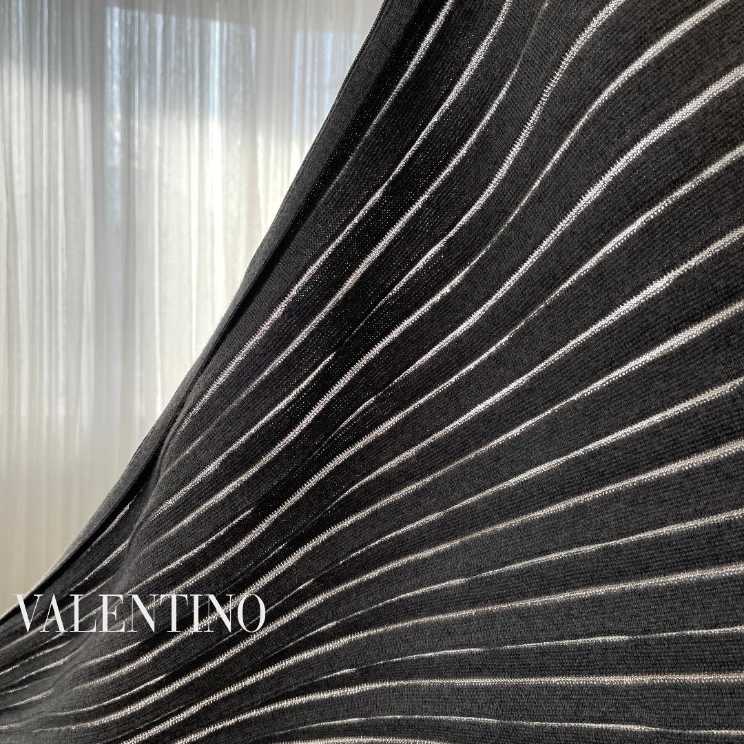 VALENTINO ヴァレンティノ プリーツ ケープコート ニット M