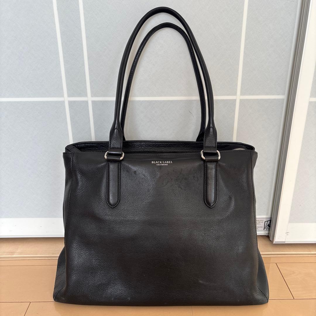 ブラックレーベル　クレストブリッジ　トートバッグ レザー A4 ブラック