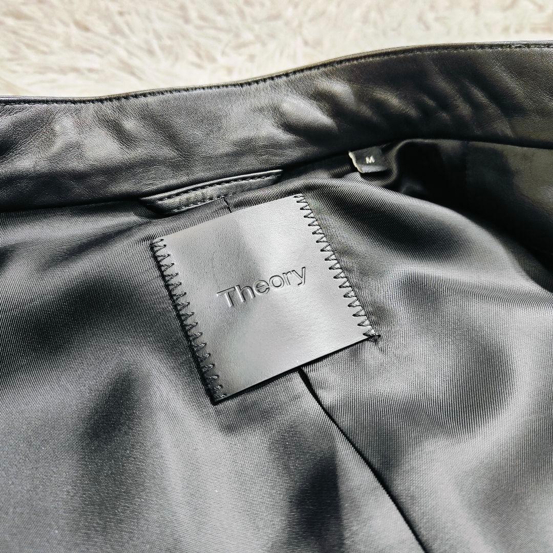 未使用級Theoryセオリー シングルレザーライダースジャケット 牛革カウレザー