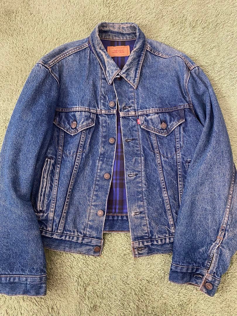 80s Levi's 70411 XLサイズ 青ネル