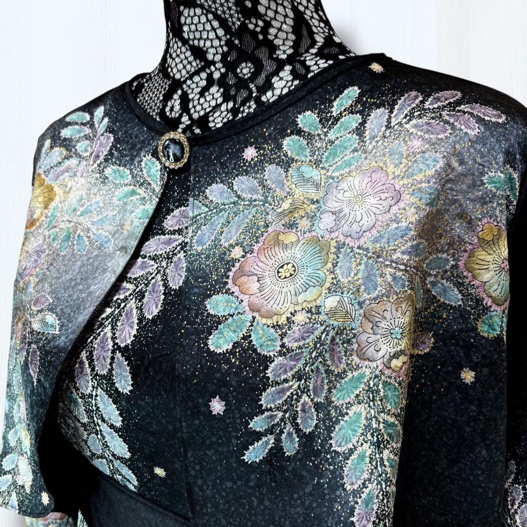 ふぅ☆　着物リメイクワンピース　訪問着　ドレス　辻が花　ボレロ付き　リピ割