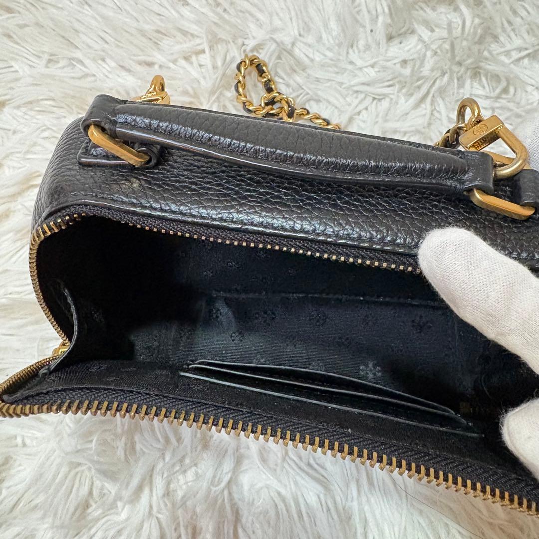 TORY BURCH トリーバーチ ロゴ レザー ミニショルダー チェーン 黒