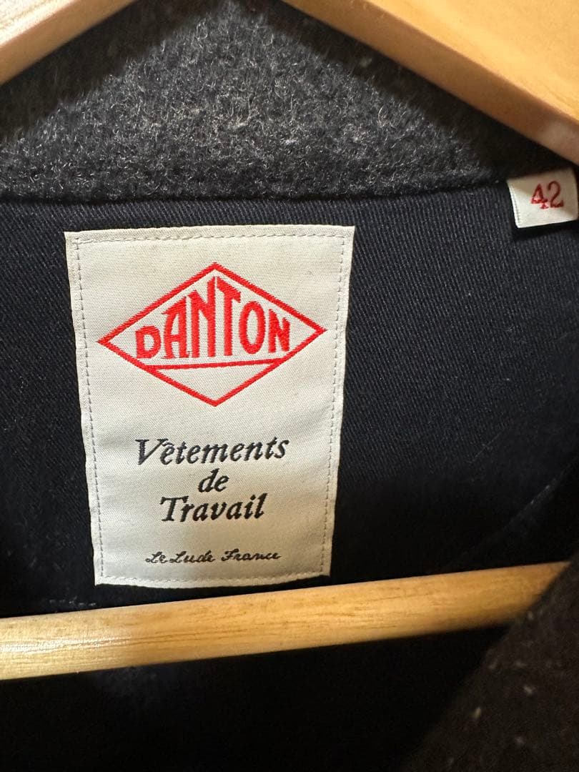 DANTON ウールコート グレー ウールモッサ 42 （M〜Ｌ）古着　アウター